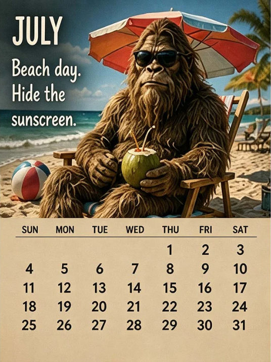 🦶 2027 Bigfoot Daily Life Calendar