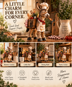 👨‍🍳The Stubborn Little Chef — Carved Kitchen Donkey Figurine