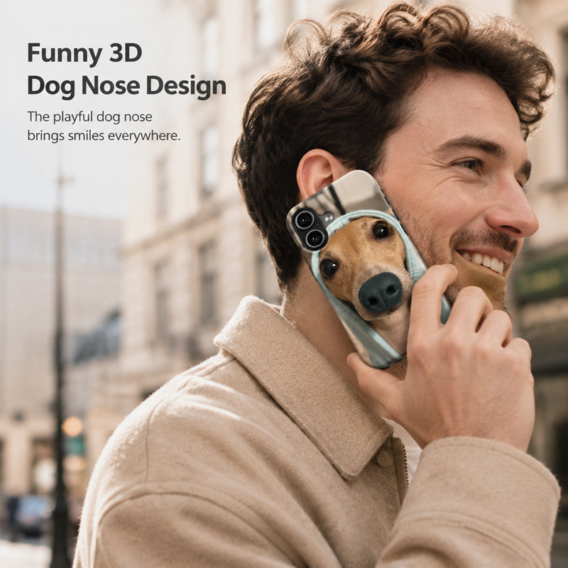 3D Dog Nose Phone Case – Squishy Funny Design