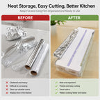 Kitchen Aluminum Foil Paper Plastic Wrap Storage Cutting Box