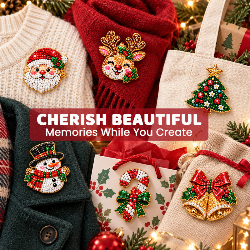 🎁 DIY Diamond Painting ☃️ Christmas Brooch Kit
