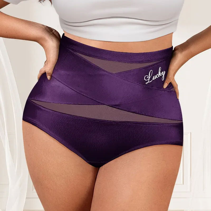 🌸Last Day-Buy 1 Get 3 Packs✨Plus-Size High-Waist Cross Tummy Control Panties
