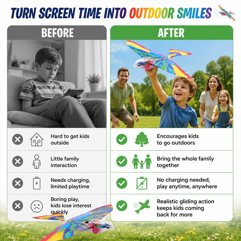 Flying Bird Glider Toy – Colorful Flapping Wing Outdoor Flyer