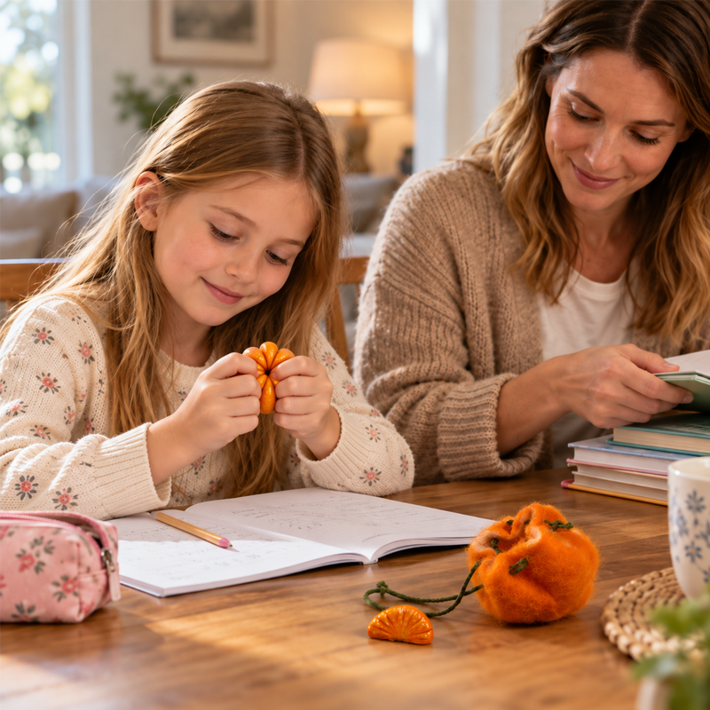 🍊🧲 Fruit-Shaped Magnetic Squeeze Toy (Free Felt Bag Included)