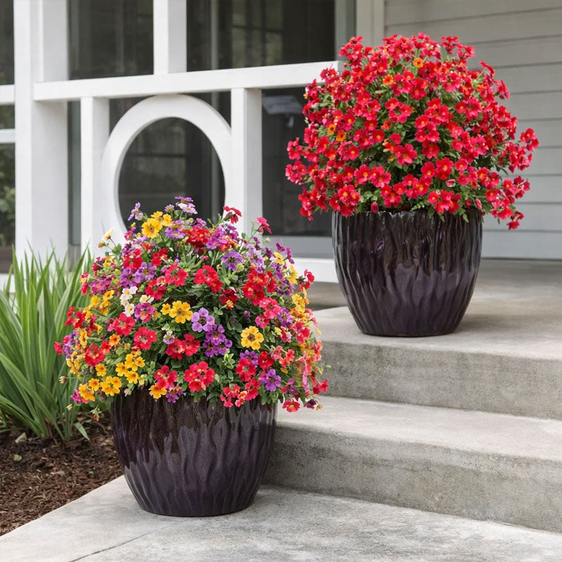 🔥 LAST DAY 50% OFF! 🏡💐Artificial Eucalyptus and Violet Ground-Insert Floral Decoration