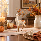 Autumn Leaf Antler Deer Figurine🦌