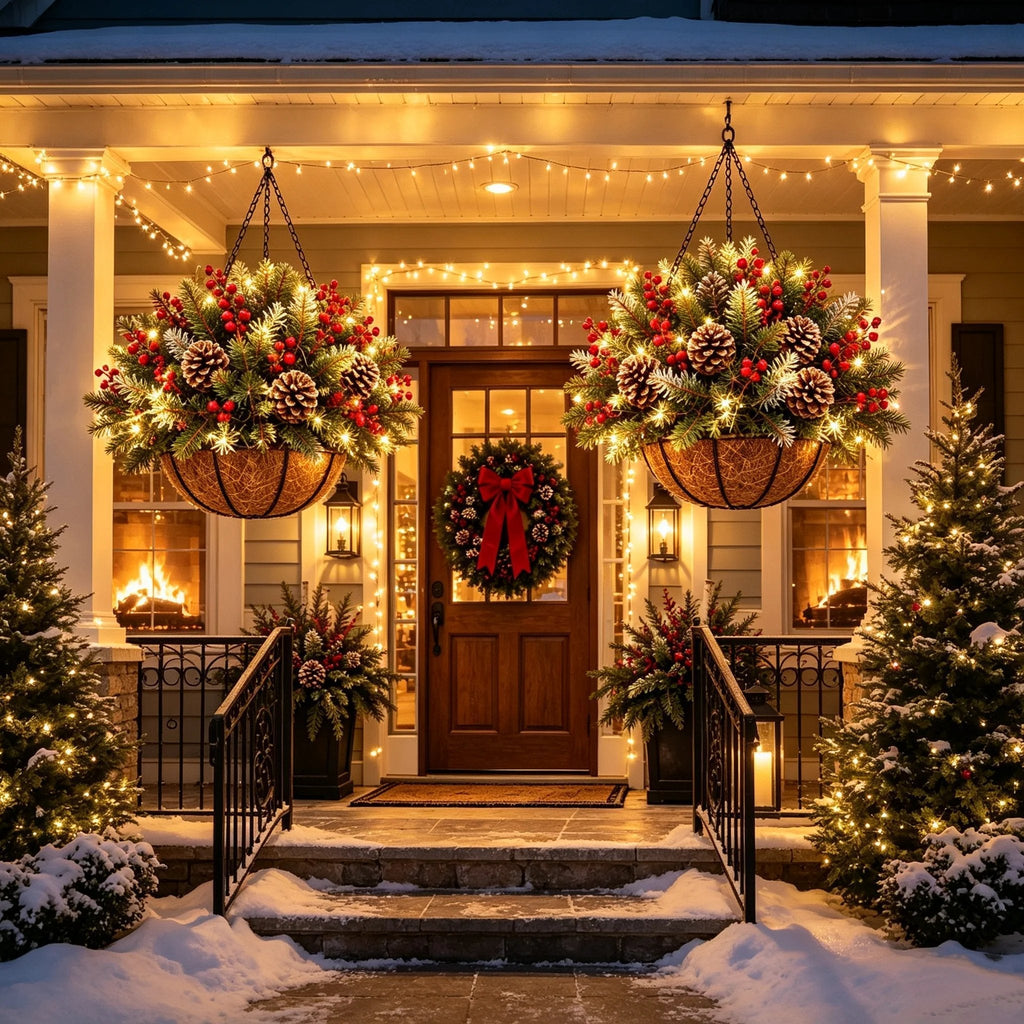 🎄 Last day: 50% OFF🏆Christmas basket with built-in lights |🎄 With built-in lights, weatherproof, and maintenance-free