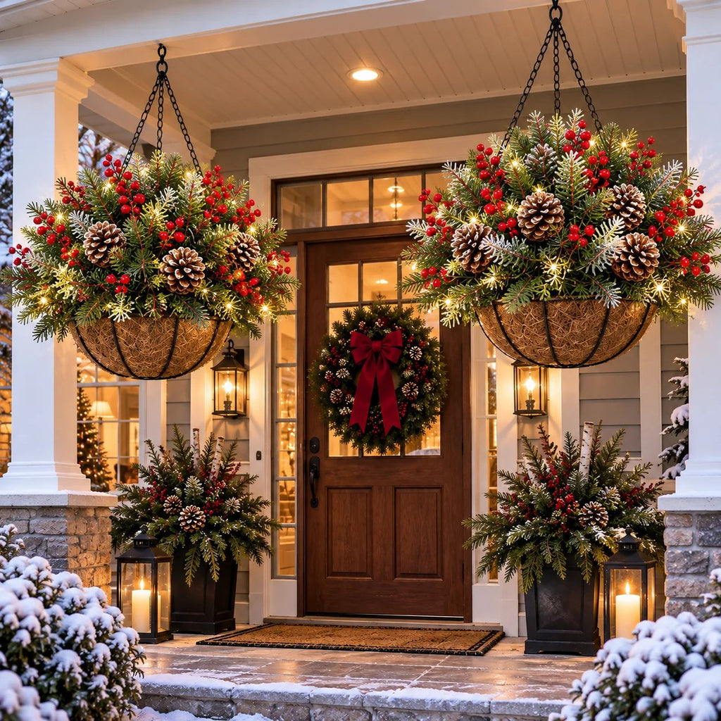 🎄 Last day: 50% OFF🏆Christmas basket with built-in lights |🎄 With built-in lights, weatherproof, and maintenance-free