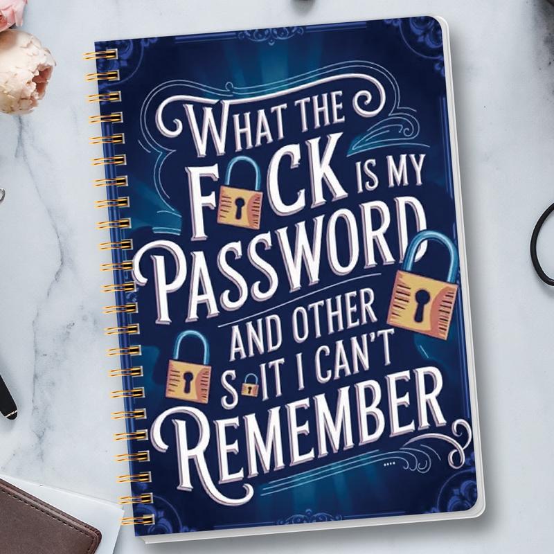 ⏰Sale last 4 hours: Save 49% - 📅Fun password notebook - Spiral bound with lock icons and fun security phrases✍️