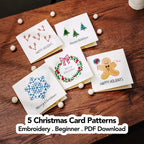 🌲Christmas Hand Embroidery Card DIY Kit | Stitch Your Way Into the Christmas Spirit ✨ 🎁