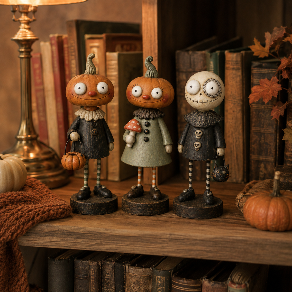 🎃Primitive Pumpkin Friends – Vintage Halloween Figurines Collection