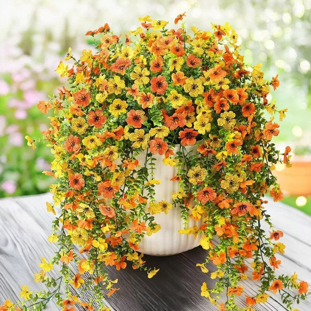 🌿Outdoor Trailing Daisy & Eucalyptus Arrangement | UV Fade Resistant