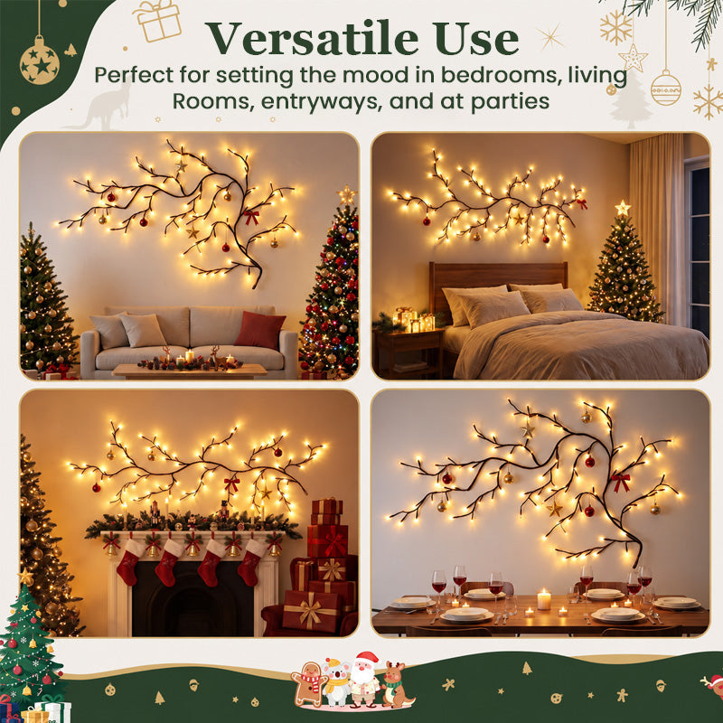 ✨ Flexible LED Branch Lights | Remote-Controlled Holiday Wall Decor