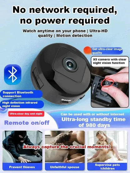 📸 1080P coin-sized wireless mini camera, can be installed anywhere, real-time remote monitoring via smartphone.