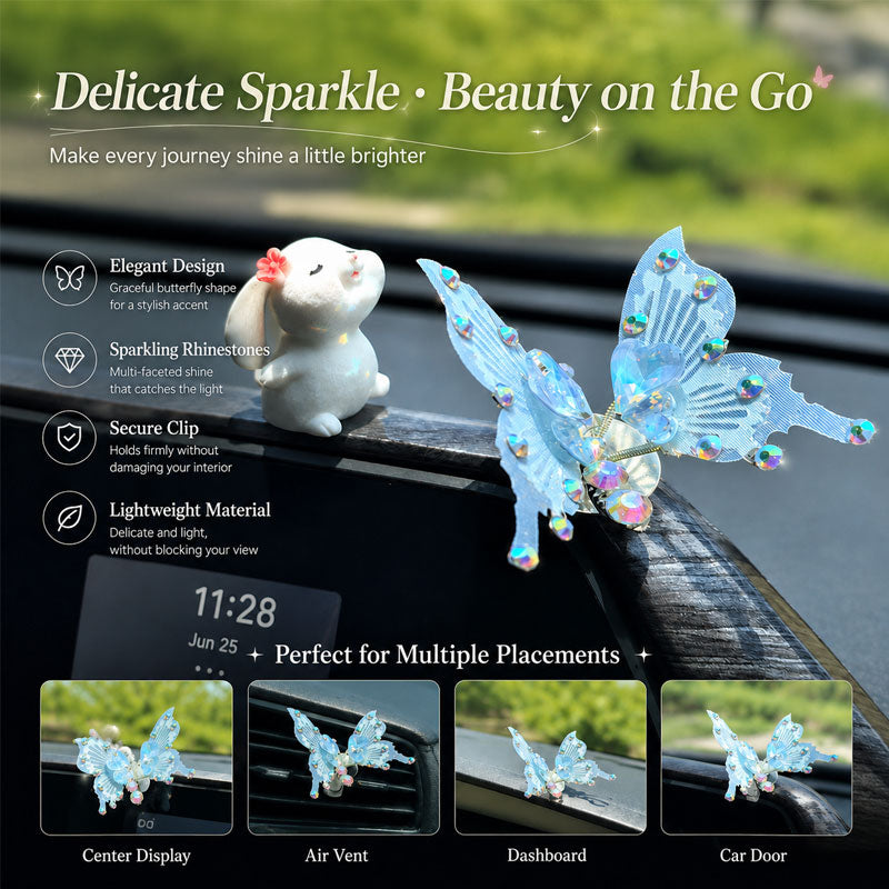 🔥 Enchanted Butterfly Crystal Car Vent Clip