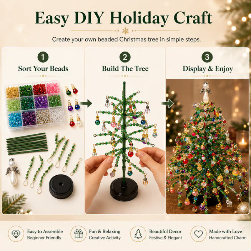 ⏳ Limited Time Offer — 50% OFF Today!🎄 Handmade Elegant Beaded Mini Christmas Tree