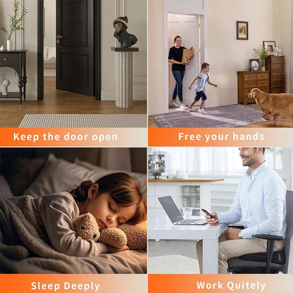 🚪 Drill-free zinc alloy windproof double-magnet invisible silent door stop