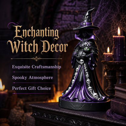 Halloween Resin Witch Figurine: Dark Aesthetic Decor & Festive Gift