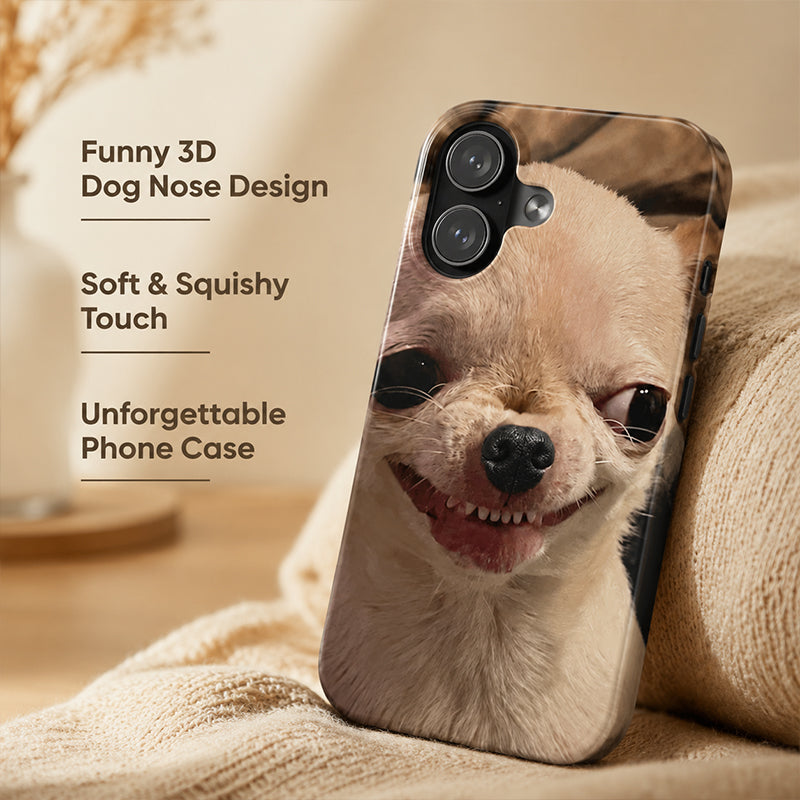3D Dog Nose Phone Case – Squishy Funny Design
