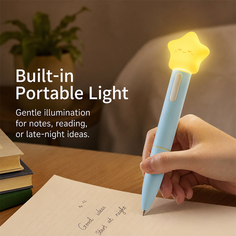 Enchanted Glow Pen: Whimsical Twist-Action & Squeezable Light-Up Topper