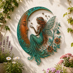 🌙 Enchanted Moon Garden Wall Art – Nature Inspired Metal Wall Decor for Home & Garden