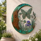 🌙 Enchanted Moon Garden Wall Art – Nature Inspired Metal Wall Decor for Home & Garden