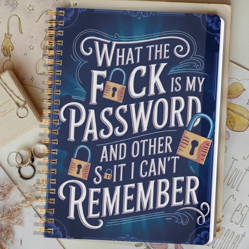 ⏰Sale last 4 hours: Save 49% - 📅Fun password notebook - Spiral bound with lock icons and fun security phrases✍️
