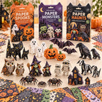 🎃 Halloween 3D Paper Craft Kit – 50 Pre-Printed Sheets + Step-by-Step Guide