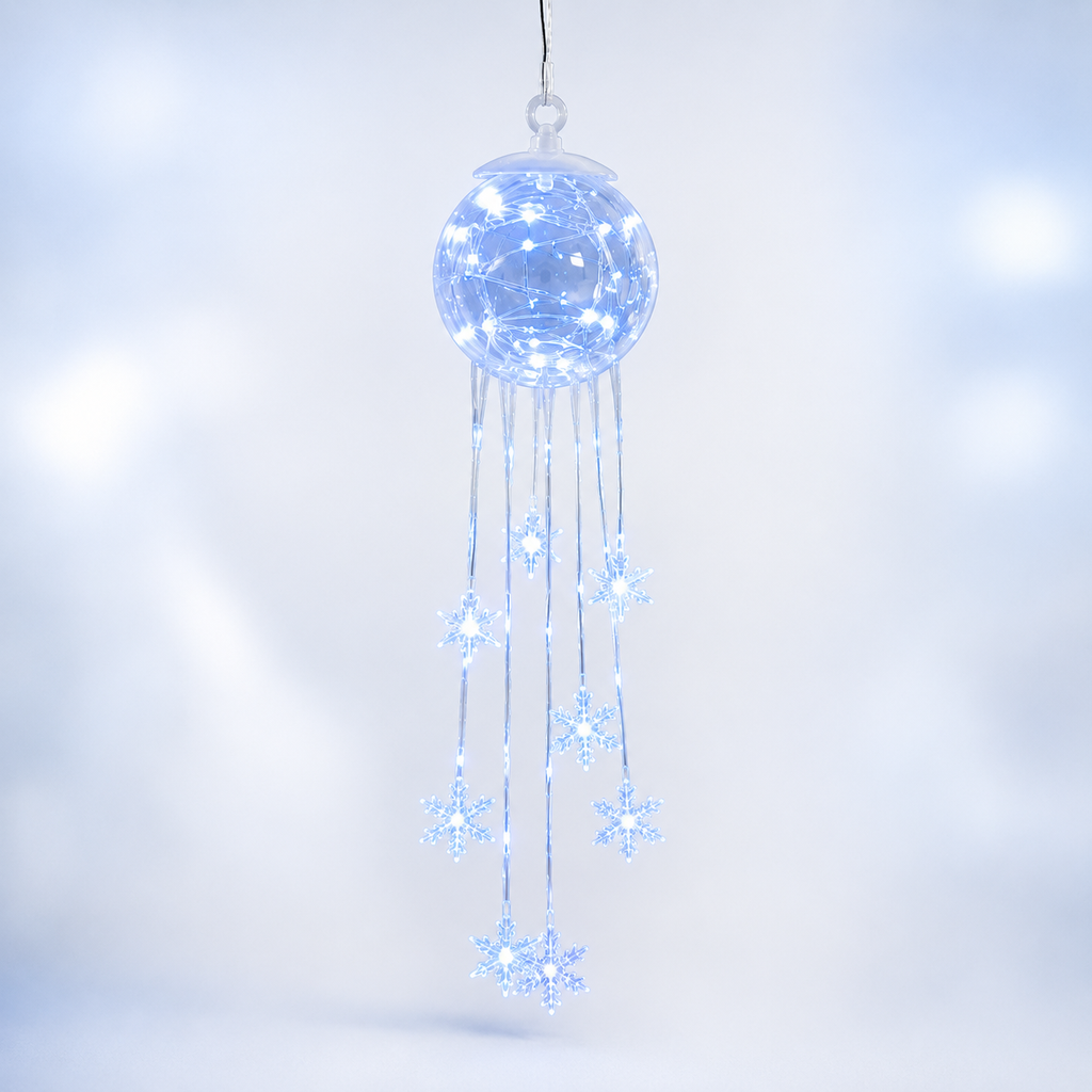 Winter Magic Snowflake Cascade – LED Hanging Christmas Ornament❄️
