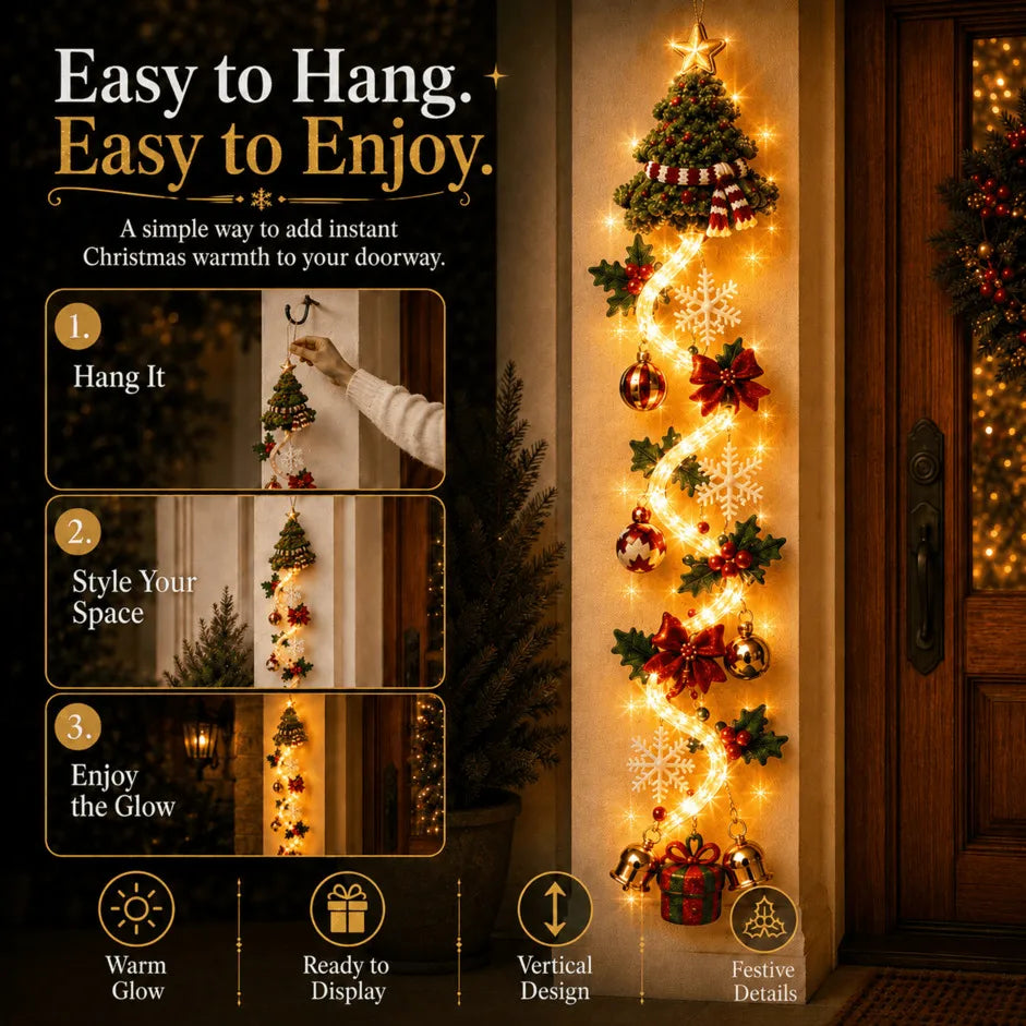 Reindeer - MerryCascade Glowing Christmas Door Hanger