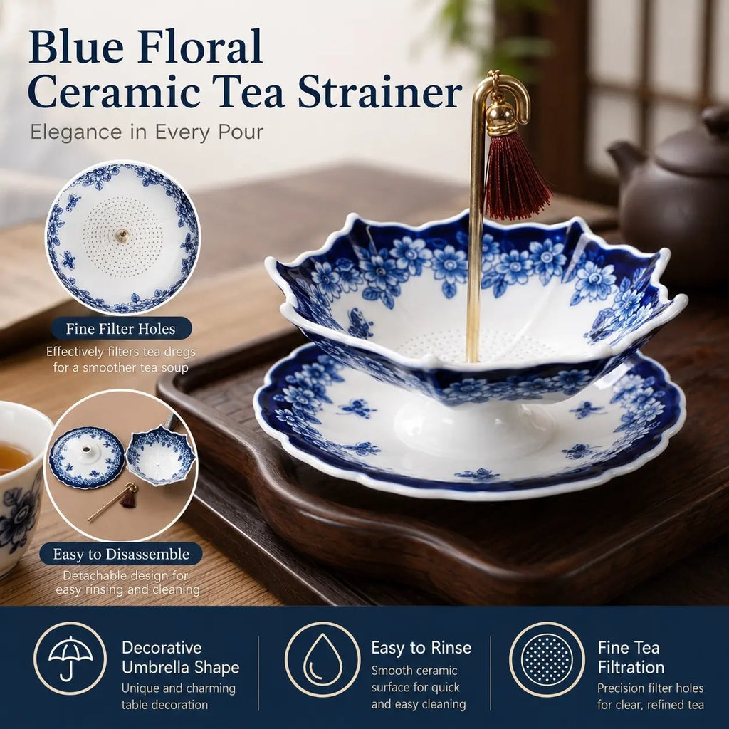 🍵✨Umbrella Ceramic Tea Strainer Set