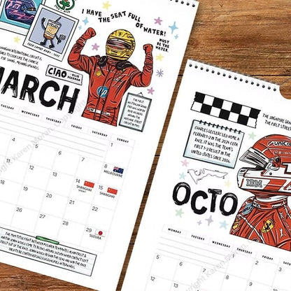 🏎️📅F1 Scrapbook Race Calendar 2026 — The ultimate wall calendar for racing fans