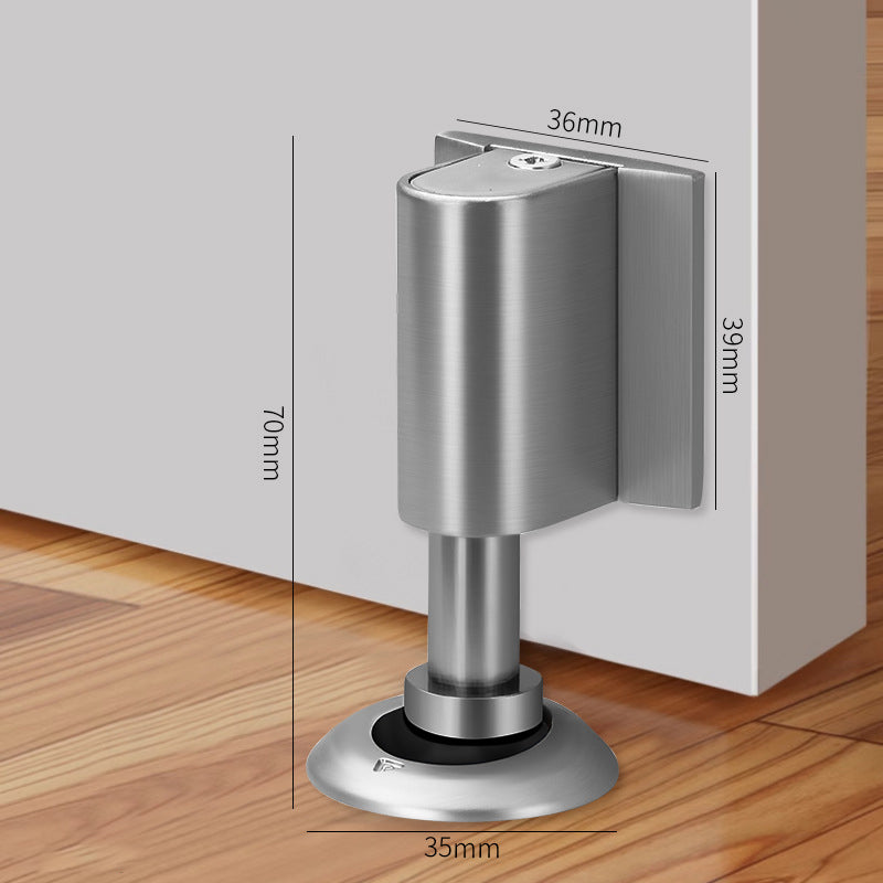 🚪 Drill-free zinc alloy windproof double-magnet invisible silent door stop