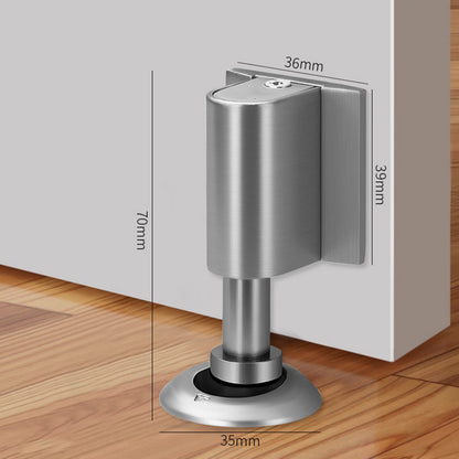 🚪 Drill-free zinc alloy windproof double-magnet invisible silent door stop