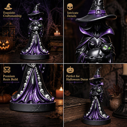 Halloween Resin Witch Figurine: Dark Aesthetic Decor & Festive Gift