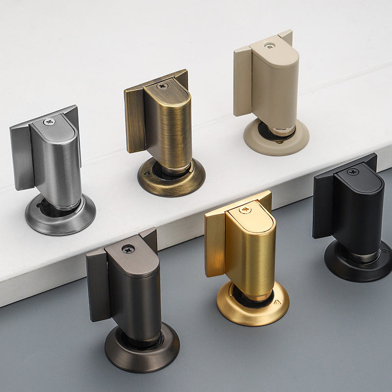 🚪 Drill-free zinc alloy windproof double-magnet invisible silent door stop