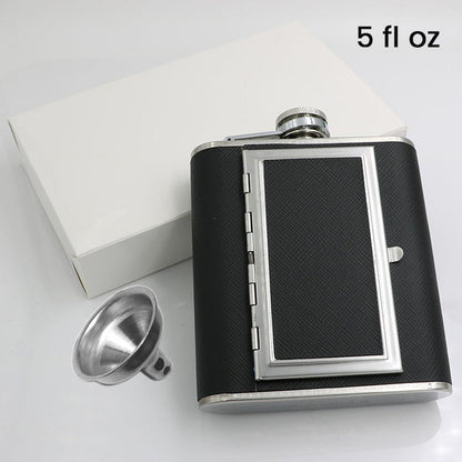 2-in-1 Hip Flask & Cigarette Case Integrated Design