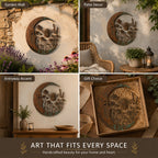 🌙 Enchanted Moon Garden Wall Art – Nature Inspired Metal Wall Decor for Home & Garden