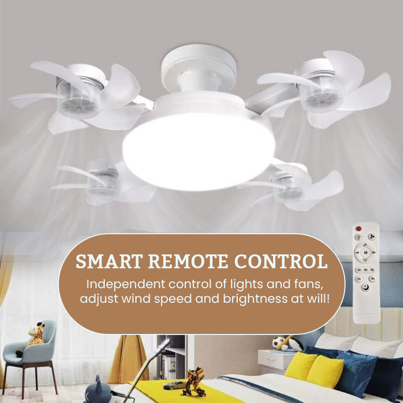 🌀Foldable Socket Ceiling Fan Light with Remote, Energy-Saving Cooling & Lighting for Bedroom & Home