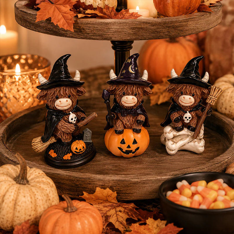 Halloween Highland Cow Witch Ornament🎃🐄