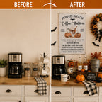 Halloween Pumpkin Coffee Station Vintage Decorative Sign