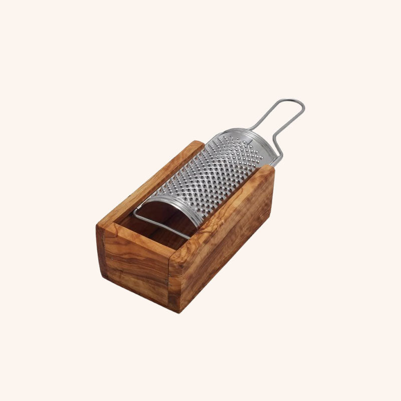 Parmesan Cheese Grater with Olive Wood Box