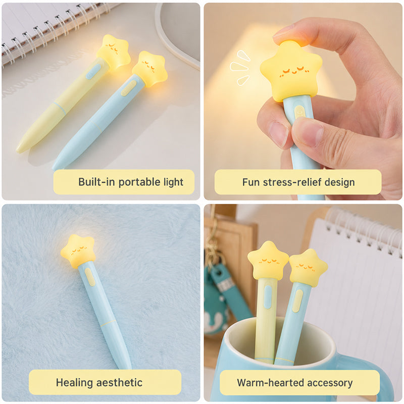 Enchanted Glow Pen: Whimsical Twist-Action & Squeezable Light-Up Topper