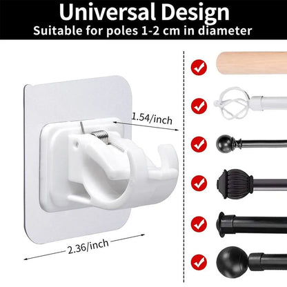 Drill-Free, Adjustable & Sturdy!💡Nail-Free Adjustable Curtain Rod Bracket (1 Pairs )