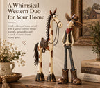 🤠🐴 Whimsical Western Cowboy & Horse Figurine Duo 🌵