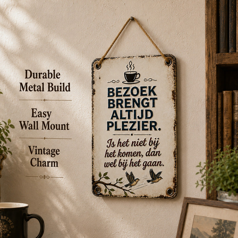 Visitors Are Always a Delight! ✨ The ultimate nostalgic wall sign that welcomes every guest with a smile.