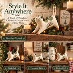 Woodland Christmas Cat Figurine