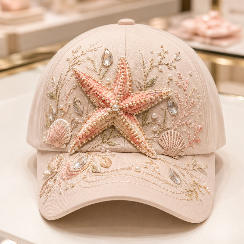 🔥 Last Day 49% OFF – 🌊 Handmade Ocean Embroidery Cap – Art You Can Wear