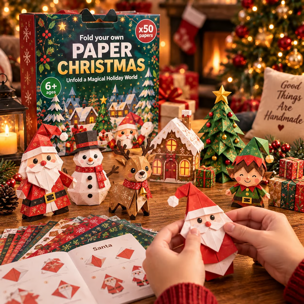 🎄DIY Paper Christmas Craft Kit – 250 Sheets, 5 Festive Themes🌟