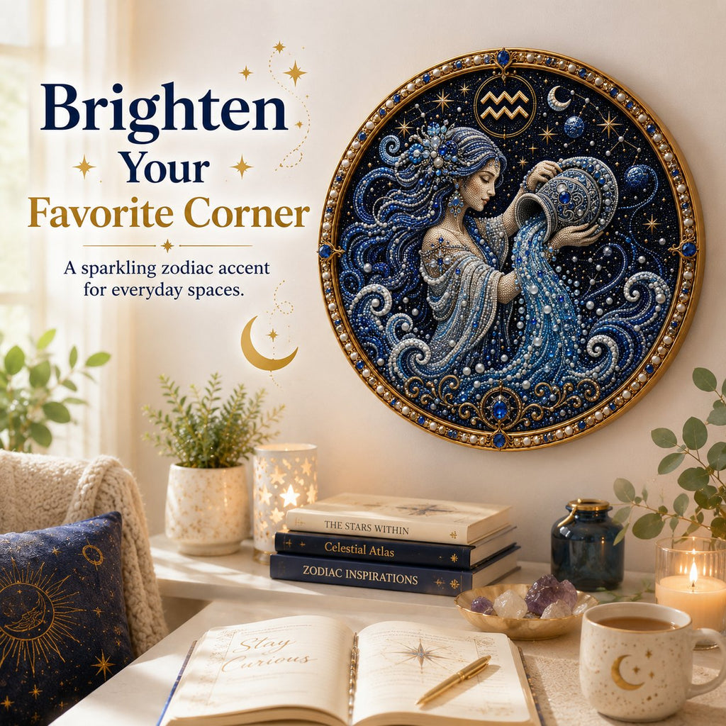 12 Zodiac Signs Diamond Pearl Art Kit – Celestial DIY Wall Decoration✨